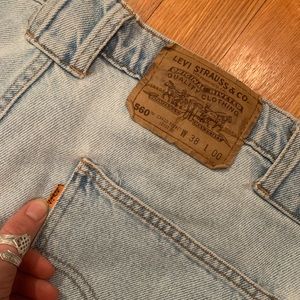 Orange tag Levi Strauss cargo denim shorts